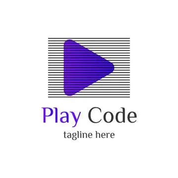 Play logo code vector modern Stock Illustration