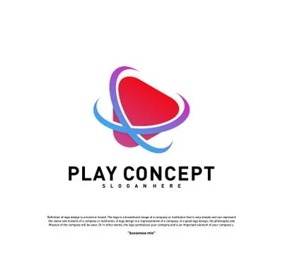 Play logo design concept. Planet Play logo template vector. Icon Symbol Stock Illustration