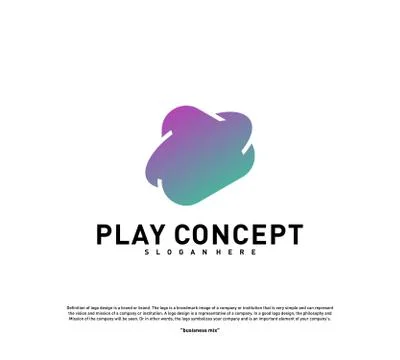 Play logo design concept. Planet Play logo template vector. Icon Symbol Illustrazione stock