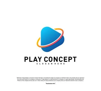 Play logo design concept. Planet Play logo template vector. Icon Symbol Illustrazione stock