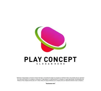 Play logo design concept. Planet Play logo template vector. Icon Symbol Illustrazione stock