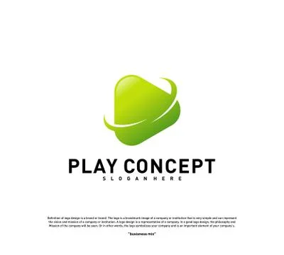 Play logo design concept. Planet Play logo template vector. Icon Symbol Illustrazione stock