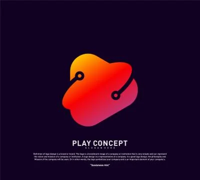 Play logo design concept. Planet Play logo template vector. Icon Symbol Stock-Illustration