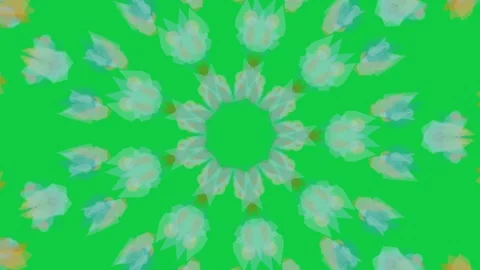 On play mandala rotating, scaling, morphing petals in and out revealing symmetry Stock Footage 337887625
