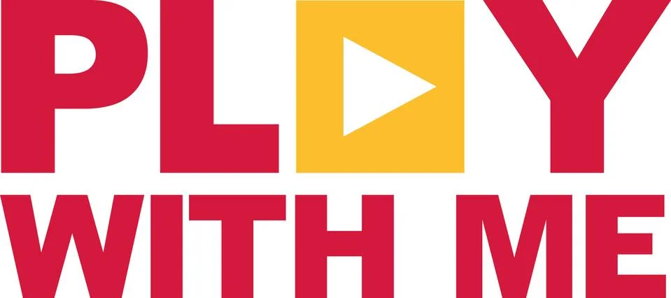 Play with me with play button Stock Illustration