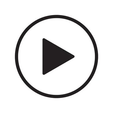 Play media button round icon isolated vector Stock Illustration