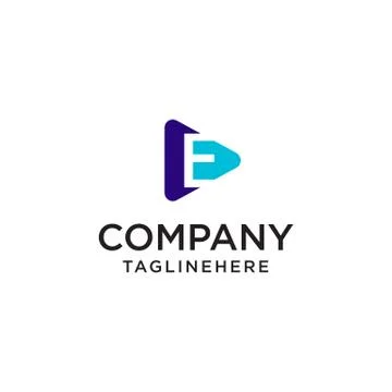 Play Media letter E logo design concept template Иллюстрация