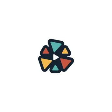 Play media logo design vector Stock Illustration