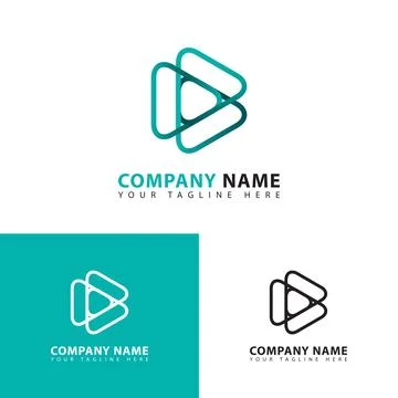 Play Media Logo. Play button icon. Stock Illustration