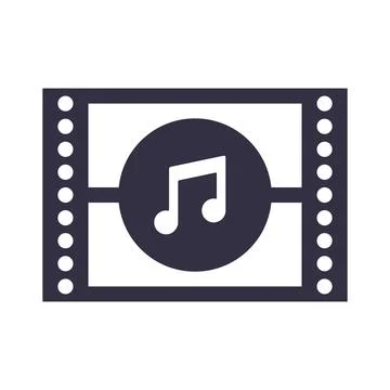 Play melody button icon. Video music shape symbol. Push start player media. E Stock Illustration