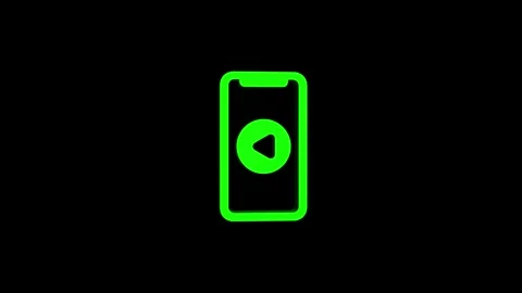 Play mobile phone 3d icon rotation 4k animation sign on background Stock Footage 313485887