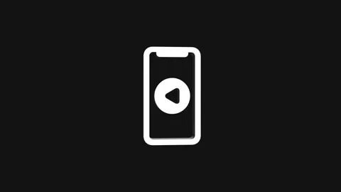 Play mobile phone 3d icon rotation 4k animation sign on background Stock Footage 313485891