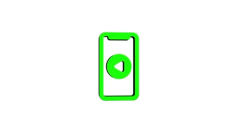 Play mobile phone 3d icon rotation 4k animation sign on background Stock Footage 313485892