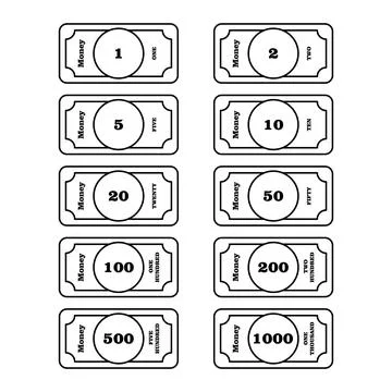 Play Money Vector Set Stock Illustration