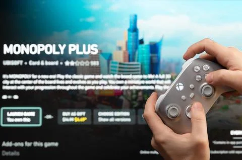 Play Monopoly console game Stock Photos