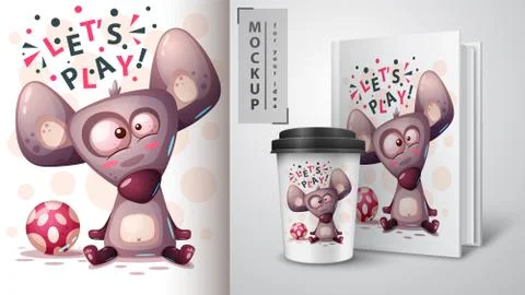 Play mouse, rat - mockup for your idea Stock Illustration