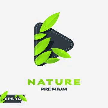 Play Nature Leaf Logo Stock Illustration