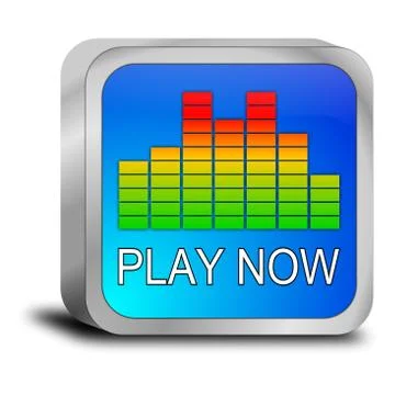 Play now Button - 3D illustration Illustrazione stock