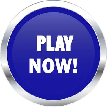 Play now Button, Play now sign vector, Play now Blue icon Stock Illustration