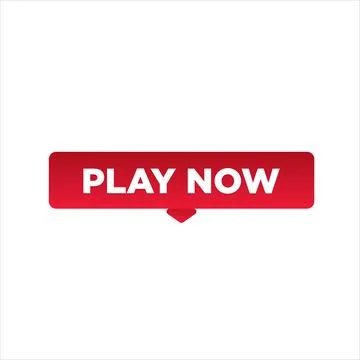 Play Now button, sign, label, icon. Play Now speech bubble. Stock Illustration