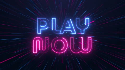 Play now - neon text Stock Footage 180733482