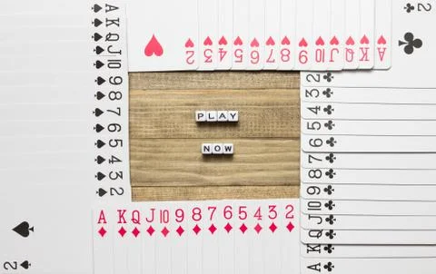 Play now text cube concept art Stock Photos