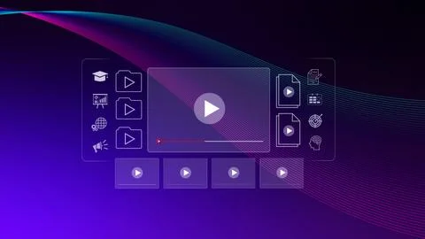 Play online video and streaming online concept. showing digital media strea.. Stock Illustration