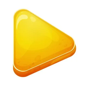 Play or start button in funny cartoon style isolated on white background. Game Stock Illustration