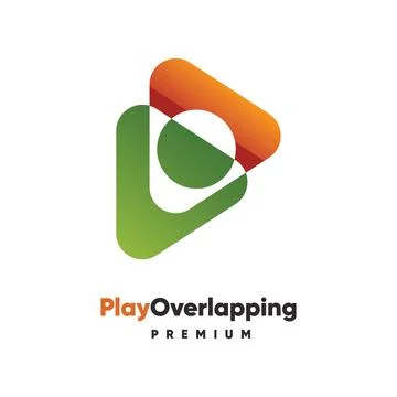 Play overlapping Logo Illustrazione stock