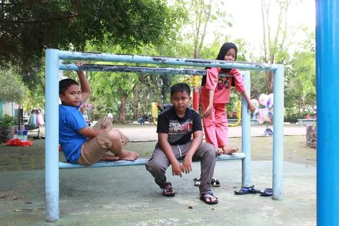 Play in the park Foto stock