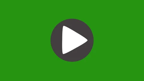 Play pause button animation on green background Stock Footage 320465465