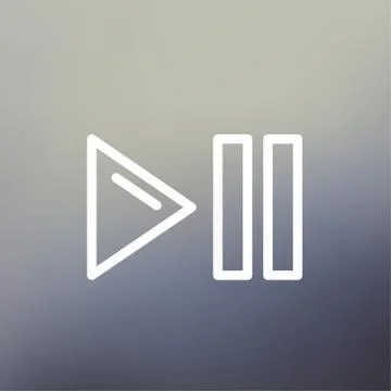 Play, pause button thin line icon イラスト素材