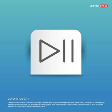 Play Pause Icon - Blue Sticker button Stock Illustration