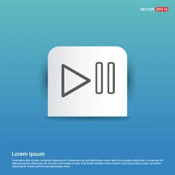 Play Pause Icon - Blue Sticker button Illustrazione stock