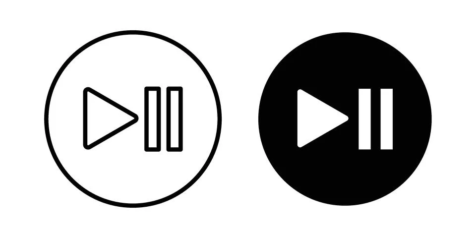 Play pause icon graphic element. web icon set Stock Illustration