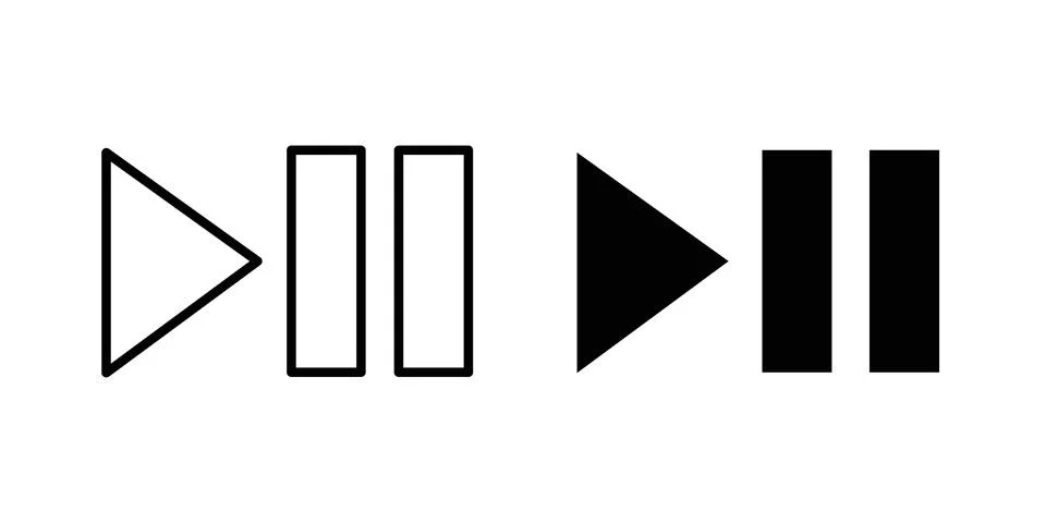 Play pause icon illustration. Pixel perfect vector graphics Stock Illustration