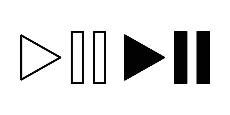 Play pause icon or illustration vector symbols Stock Illustration