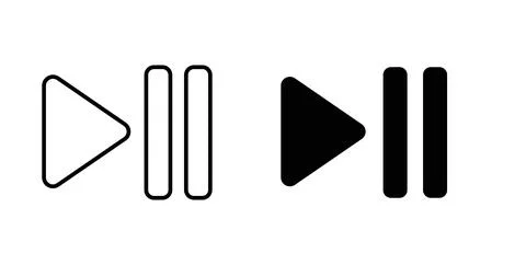 Play pause icon. Style is flat and line symbol Stock Illustration