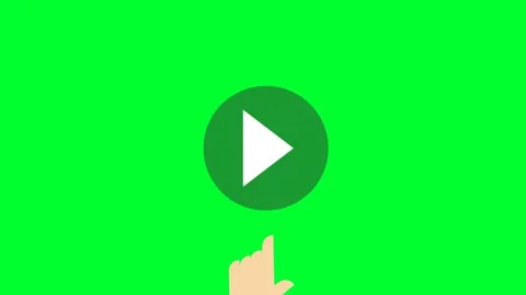 Play Pause stop media player button icon with hand pressing on Green Screen. Stock Footage 228314658