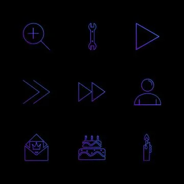 Play,  pencil ,  cake , user interface icons , arrows , navigation , eps icon 스톡 일러스트