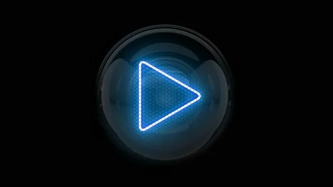 Play. Play button. Play Icon. Play reveal. Nixie tube indicator. Stock Footage 171060679