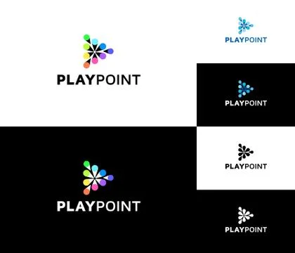 Play Point Triangle button Logo Illustrazione stock