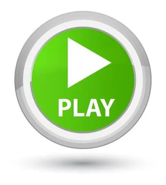 Play prime soft green round button Stock Illustration