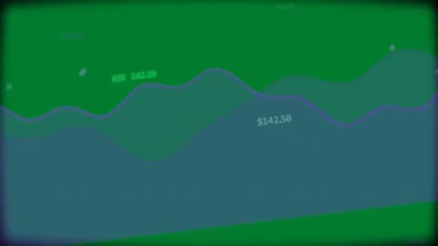 Play purple chart on transparent UI panning, revealing ASK 142 Stock Footage 333907433