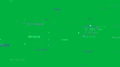 On play purple mesh rotating, card updating, tags drifting to show market Stock Footage 329532258
