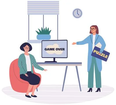 Play puzzle. Finding solution to puzzle brings sense accomplishment Stock Illustration