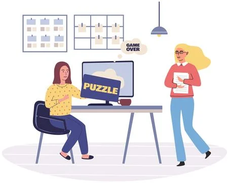 Play puzzle. The play puzzle concept emphasizes importance enjoying process Stock Illustration