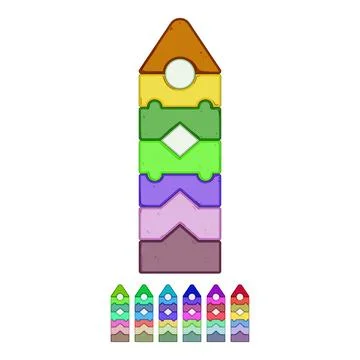 Play pyramid toy cartoon vector graphic Stock Illustration