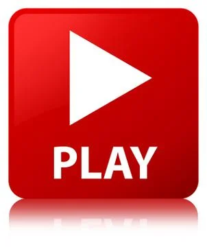 Play red square button Stock Illustration