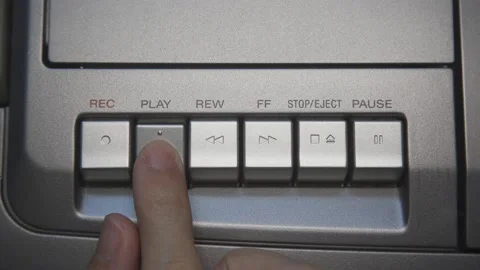 Play, rewind, fast forward, stop and eject the Cassette tape Video stock 236885497